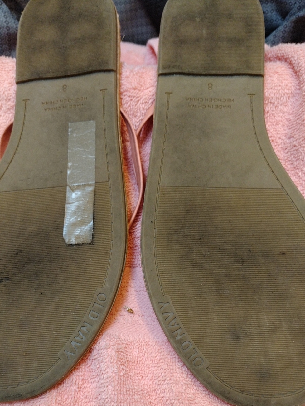 2 For 8 Dollars Sale, Old Navy Faux Leather Capri Style Thongs - Picture 3 of 5